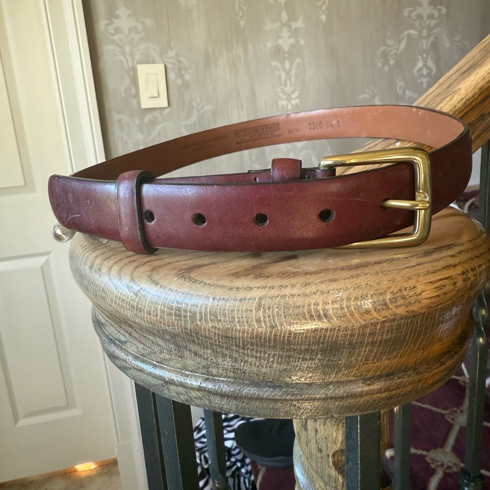 ROUNDTREE and YORKE men’s full grain leather belt NWOT size 36 - Picture 2 of 7
